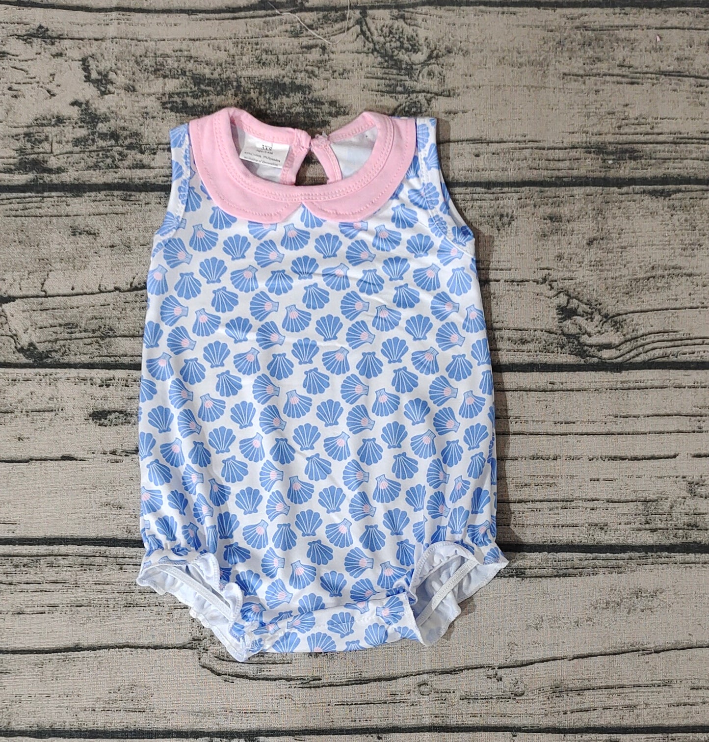Baby Girls Summer Sea Shell Sleeveless Rompers