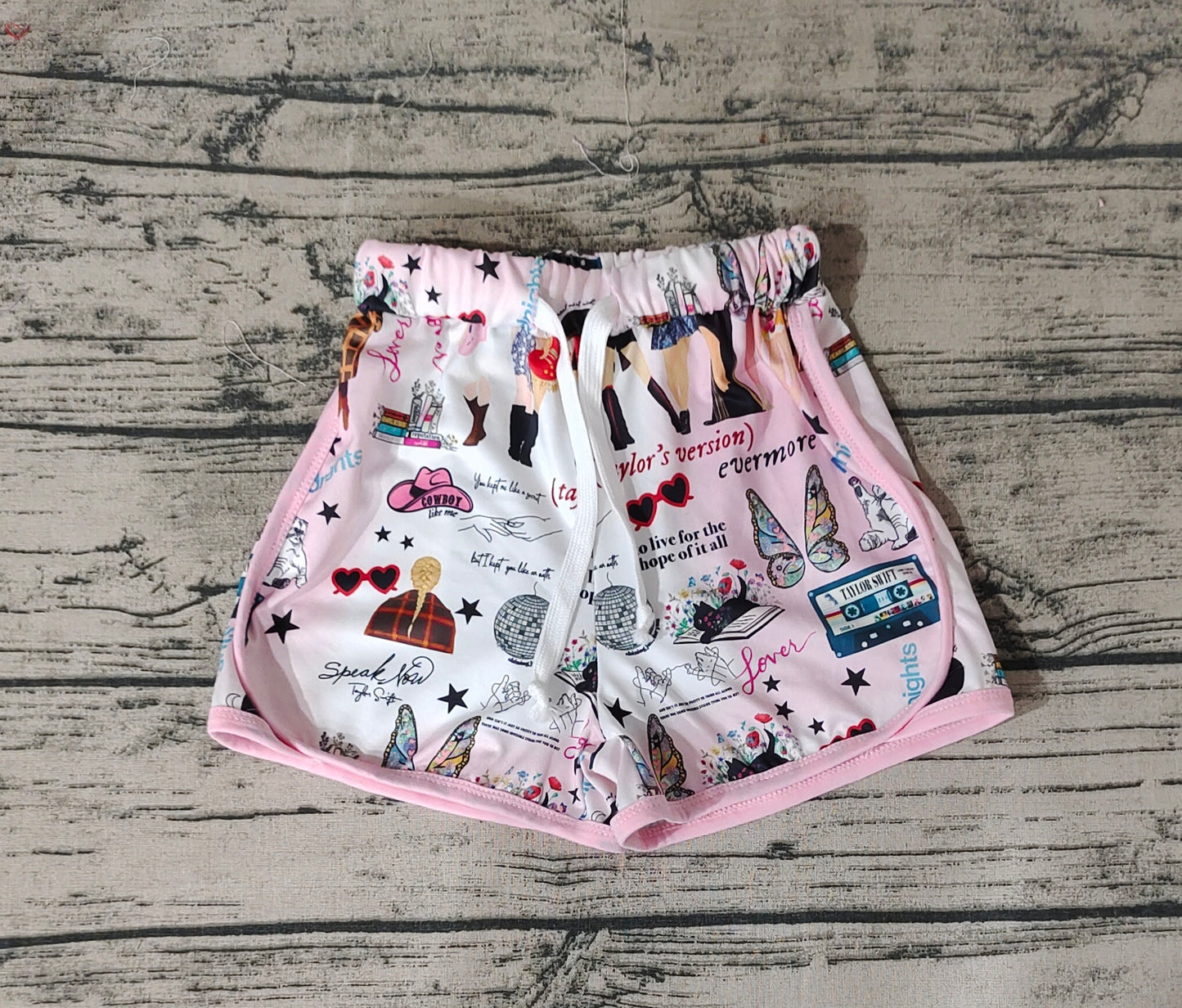 Baby Girls Singer Butterfly Pink Summer Shorts