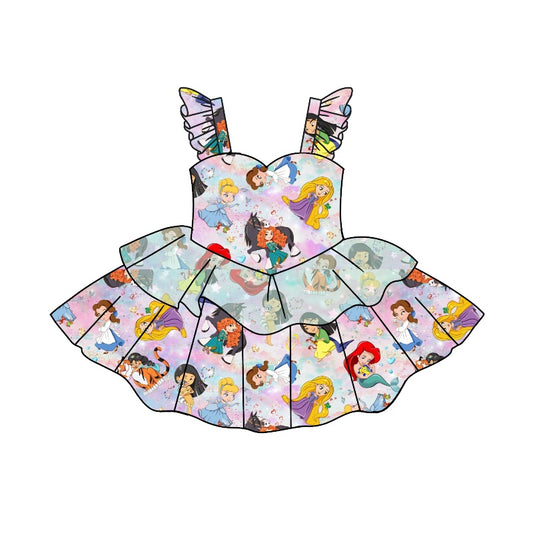 Baby Girls Princess Ruffle Straps Dresses preorder(moq 5)