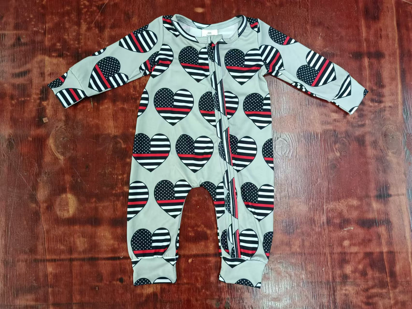 Baby Infant Boys Heart Zip Rompers preorder(moq 5)