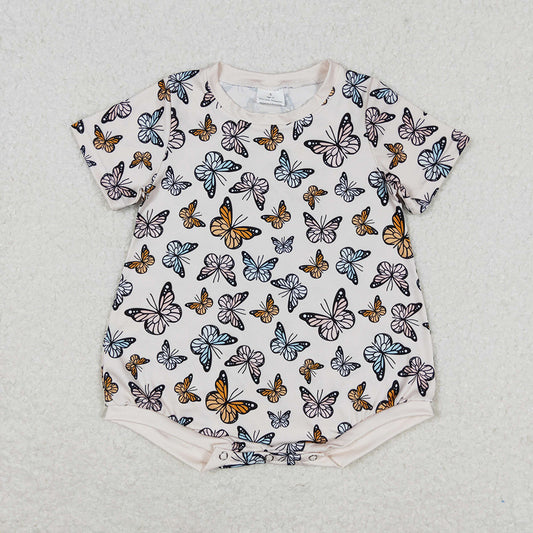Baby Girls Butterfly Short Sleeve Rompers