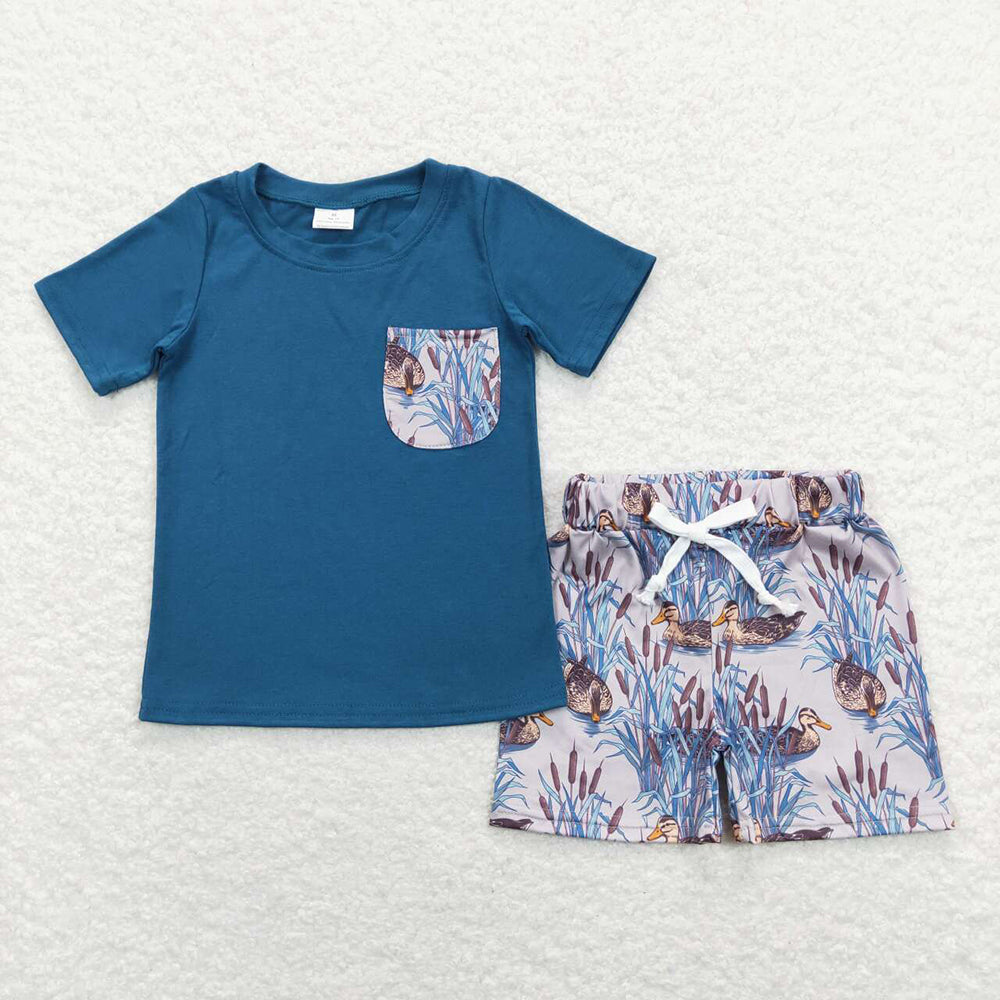 Baby Boys Short Sleeve Duck Tops Shorts Summer Clothes Sets