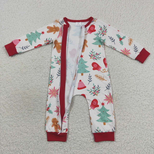 Baby Infant Kids Christmas Tree Zip Rompers