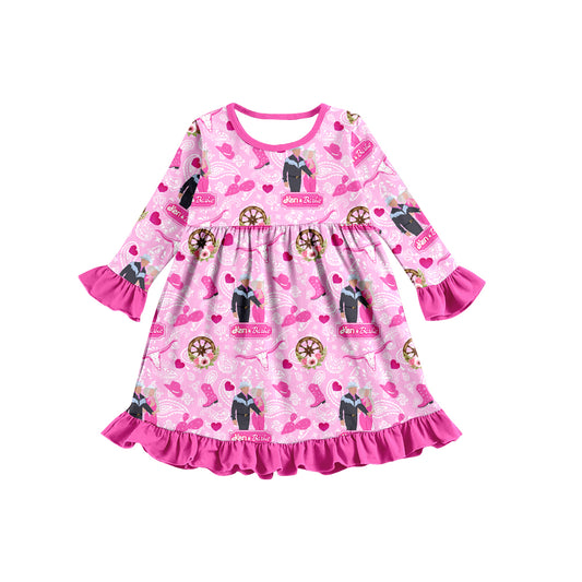 Baby Girls Pink Doll Ruffle Dresses preorder(moq 5)