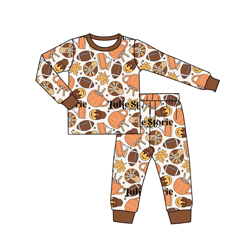 Baby Kids Fall Football Pajamas Clothes preorder(moq 5)