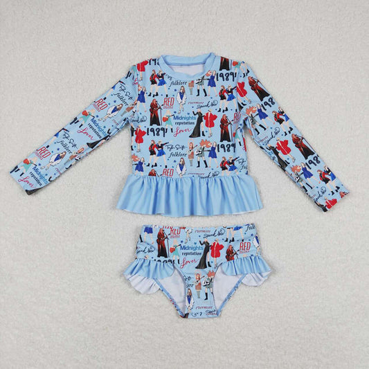 Baby Girls Summer Long Sleeve Singer 1989 Top Bottom Swimsuits