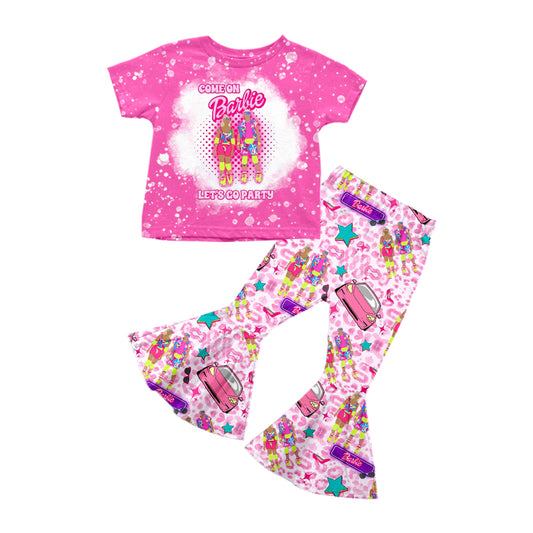 Baby Girls Pink Doll Ruffle Party Bell Pants Clothing Sets preorder(moq 5)