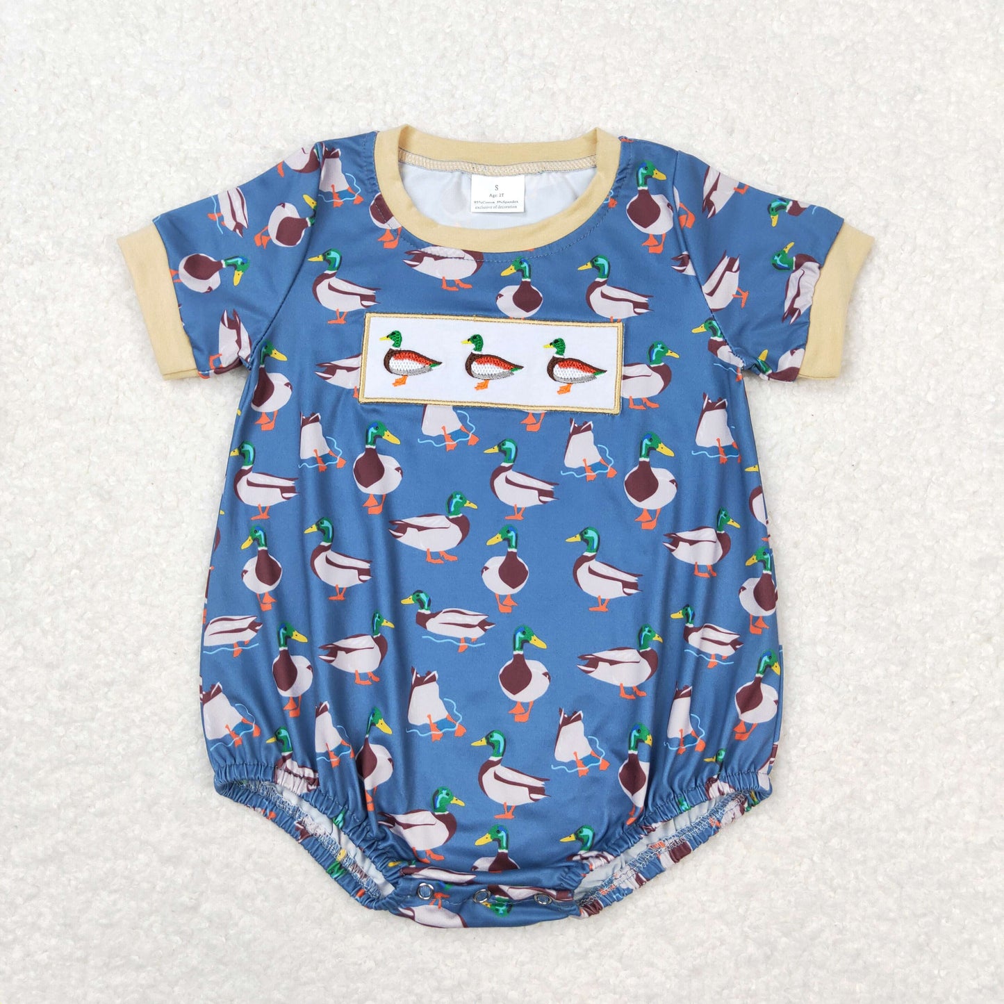 Baby Infant Boys Duck Short Sleeve Rompers