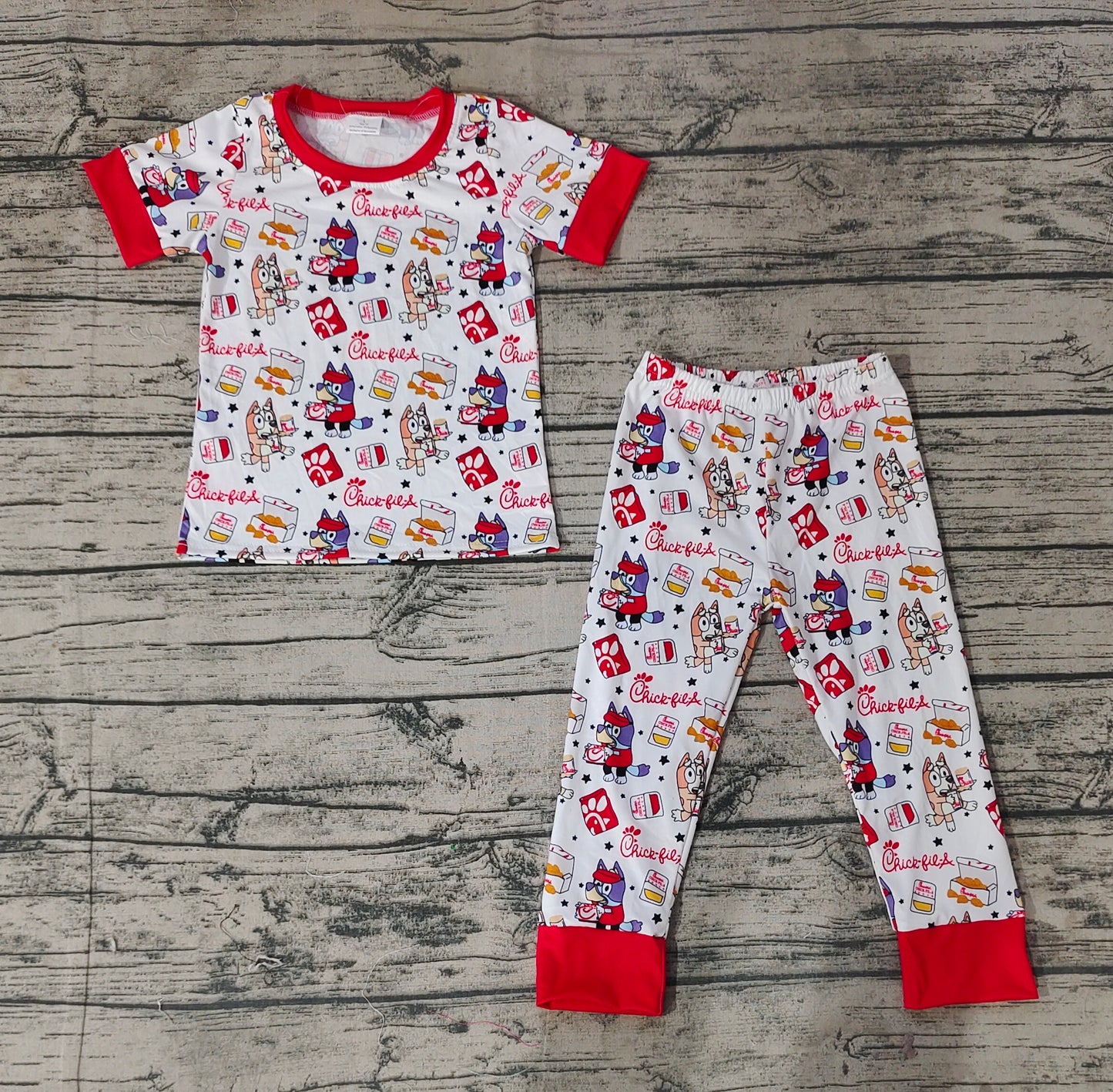 Baby Boys Dog Chips Shirt Pants Pajamas Clothes Sets