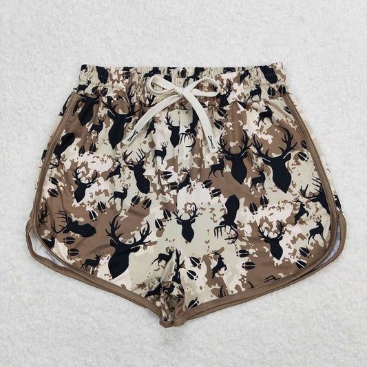 Adult Women Green Deer Hunting Summer Shorts