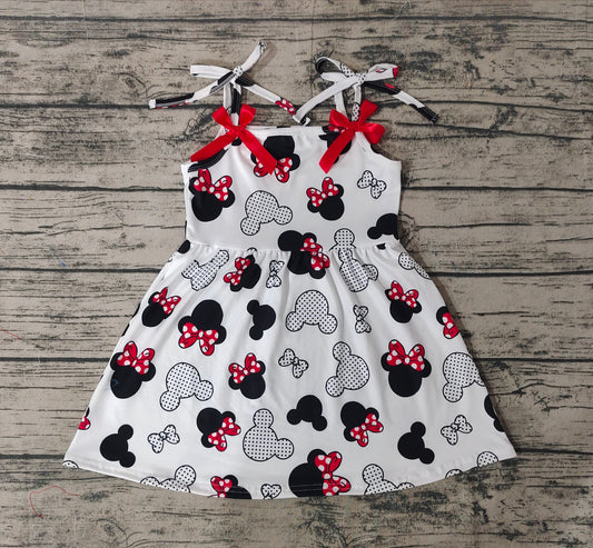 Baby Toddler Girls Cartoon Mouse Straps Knee Length Dresses