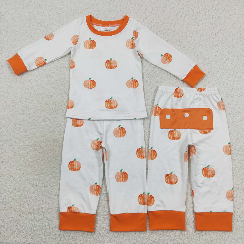 Baby Boys Pumpkin Fall Shirt Pants Jammies Pajamas Clothes Sets