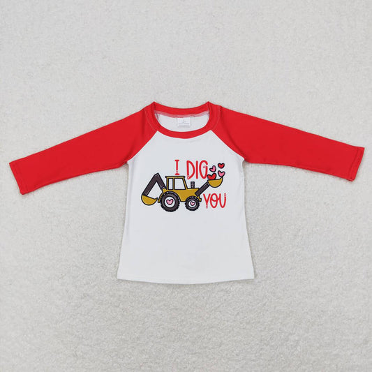 Baby Boys Long Sleeve Dig Tractor Tee Shirts Tops