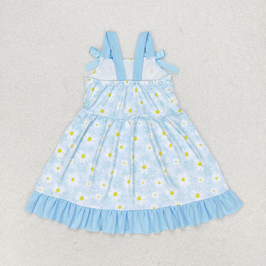 Baby Girls Daisy Flowers Bows Knee Length Dresses