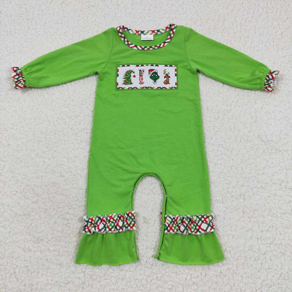 Baby Girls Christmas Frogs Rompers