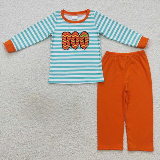 Baby Boys Halloween Boo Top Orange Pants Clothes Sets