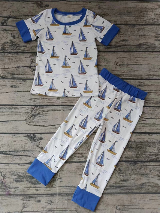 Baby Boys Boat Ships Top Pants Pajamas Clothes Sets preorder(MOQ 5)