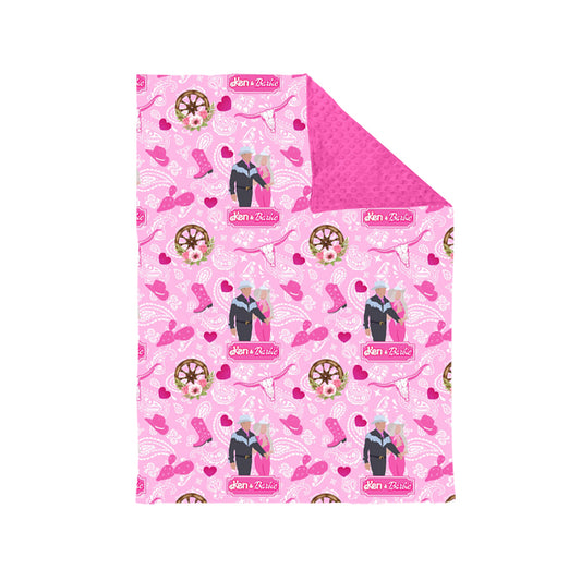 Baby Girls Pink Cactus Minky Blankets preorder(moq 5)