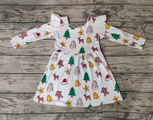 Baby Girls Christmas Gingerbread Long Sleeve Dresses