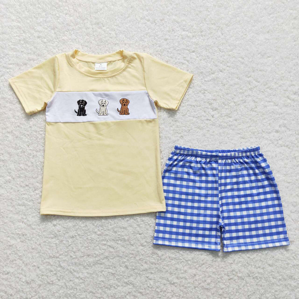 Baby Boys Dogs Short Sleeve Shirts Top Shorts Clothes Sets