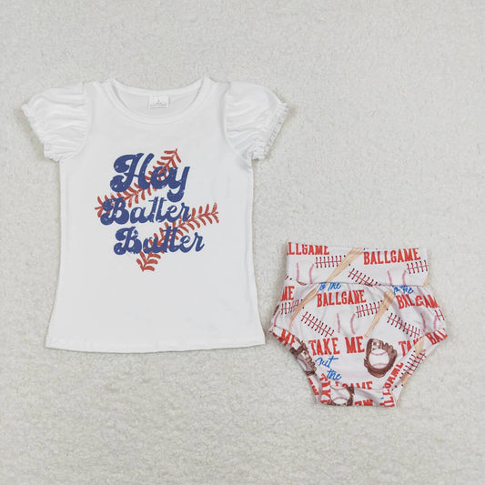 Baby Girls Toddler Baseball Shirt Bummies Clothes Sets