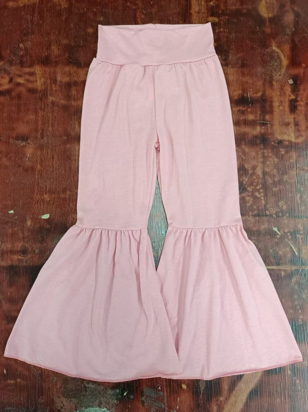 Baby Girls Pink Cotton Bell Bottom Pants preorder(MOQ 5)