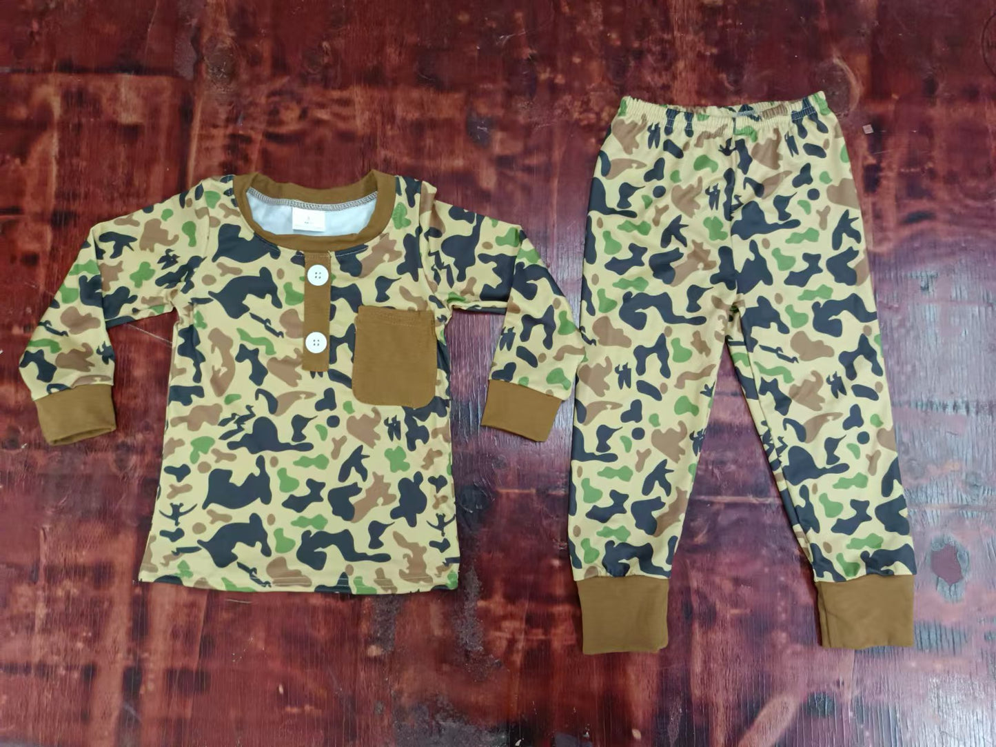 Baby Boys Camo Pocket Top Pants Pajamas Clothes Sets preorder(MOQ 5)