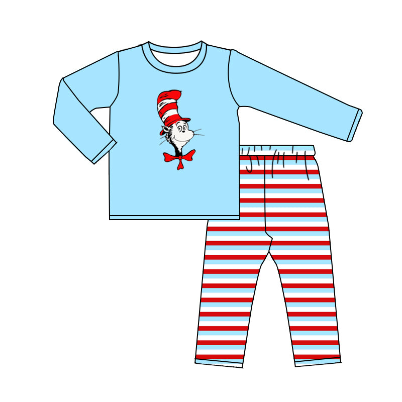 Baby Kids Boys Dr Reading Hats Long Sleeve Tee Pants Clothing Sets Preorder(moq 5)