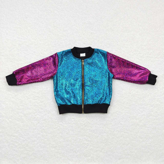 Baby Girls Blue Color Long Sleeve Sparkle Jackets