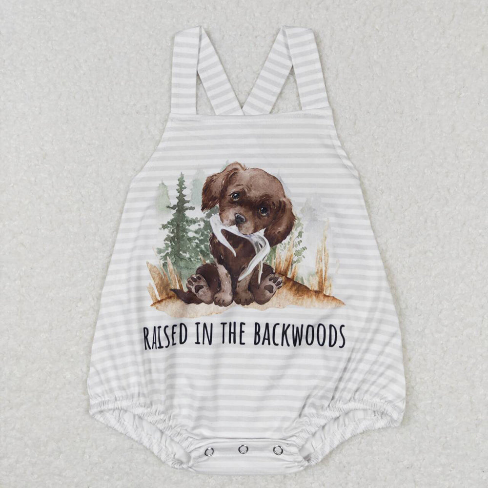 Baby Infant Boys Dog Fishing Rompers