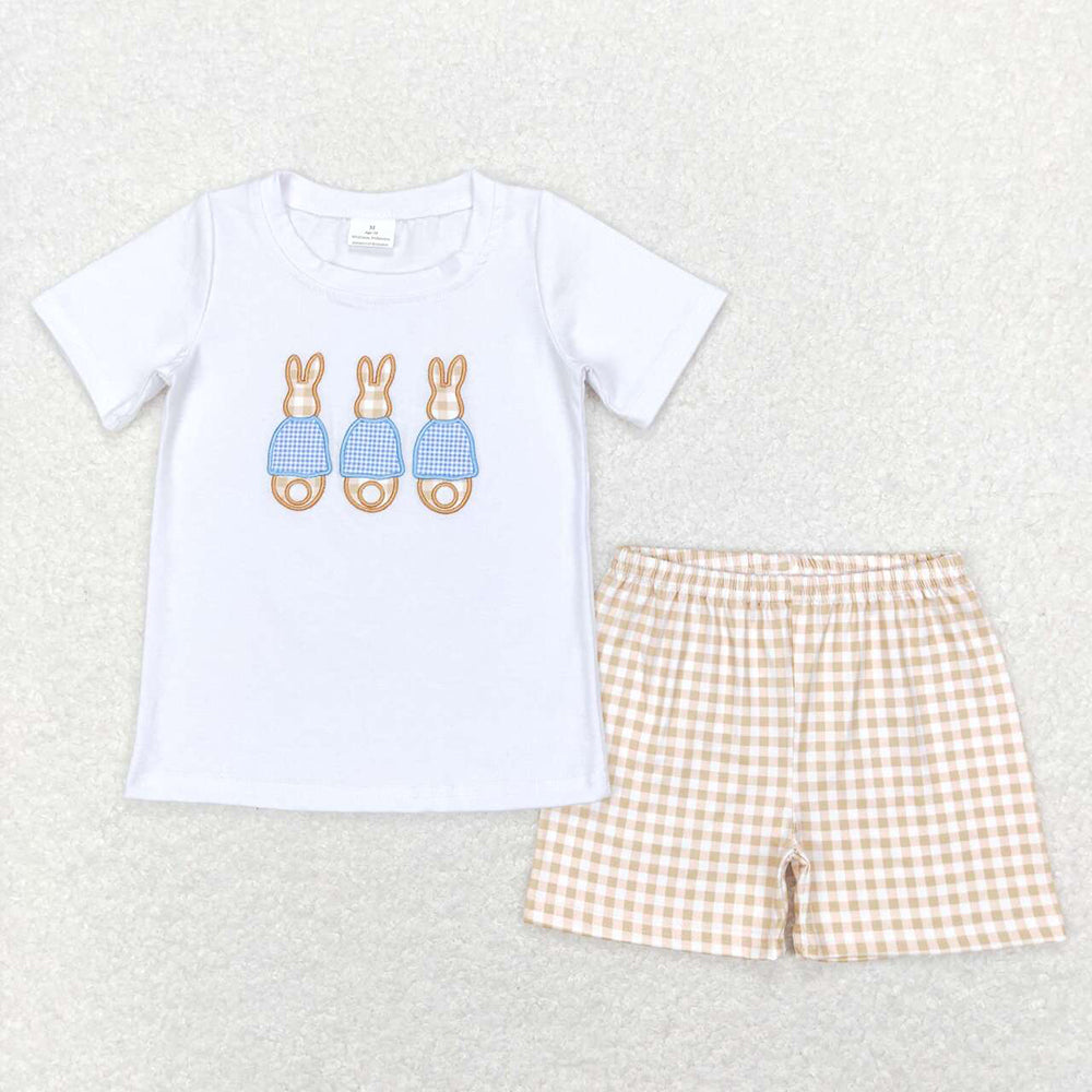 Baby Boys Toddler Easter Rabbits Khaki Shorts Clothes Sets