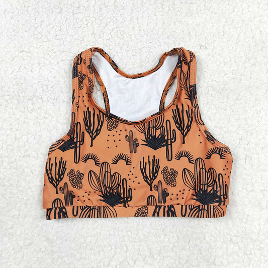 Baby Girls Cactus Brown Sleeveless Vest Crop Tops