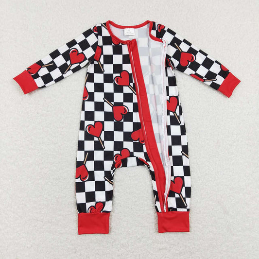 Baby Infant Toddler Valentines Hearts Zip Sleepers Rompers