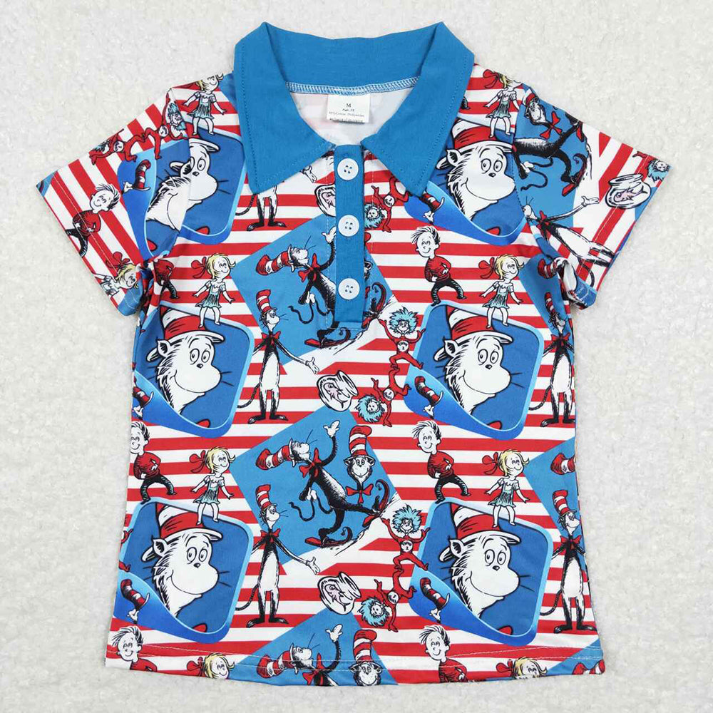 Baby Boys Dr Reading Red Stripes Short Sleeve Tee Shirt Tops