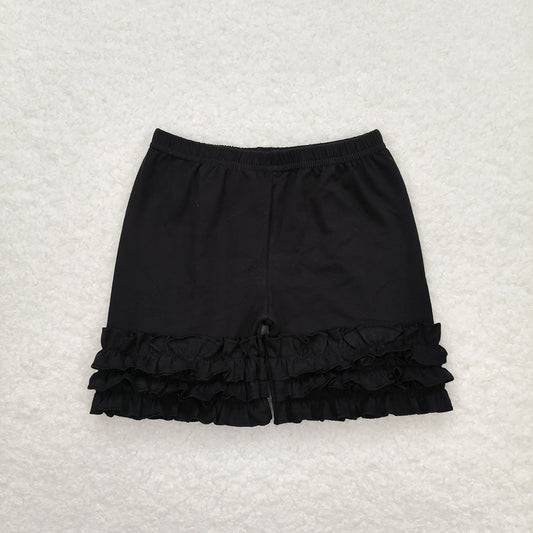 Black icing ruffle shorts