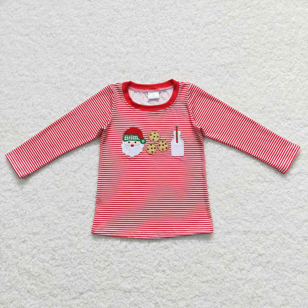 Baby Boys Christmas Santa Cookie Long Sleeve Shirts Tops