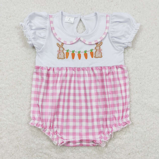 Baby Infant Girls Easter Rabbit Carrot Short Sleeve Rompers