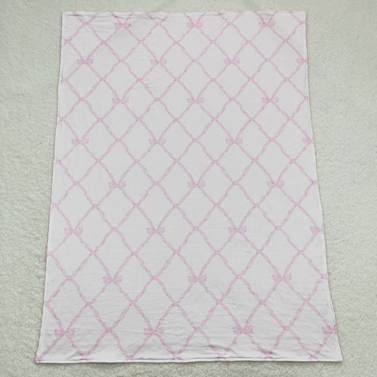 Baby Girls Pink Bows Minky Blankets