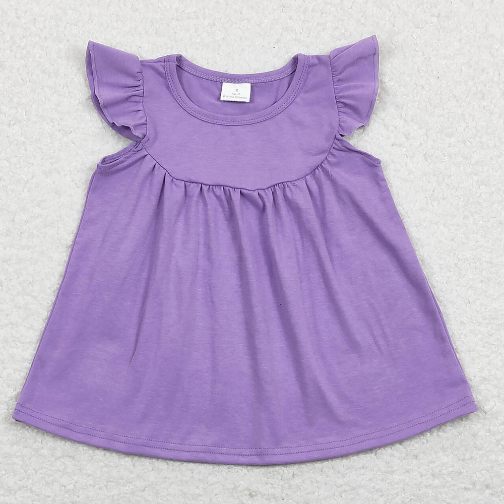 Baby Girls Lavender Flutter Sleeve Tunic Tops