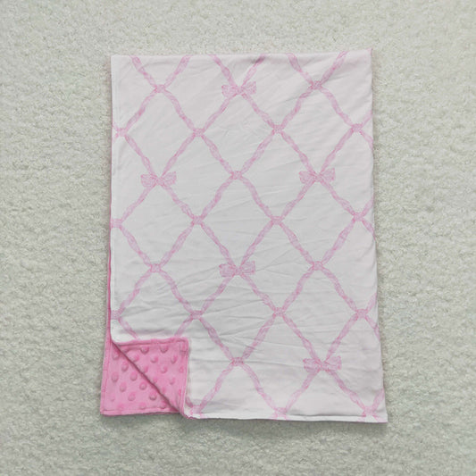 Baby Girls Pink Bows Minky Blankets