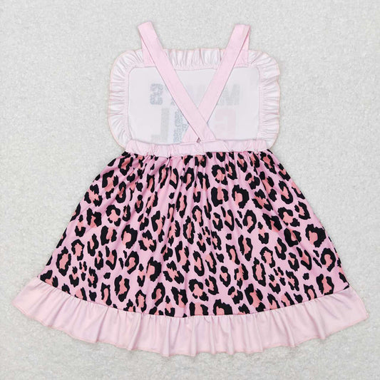 Baby Girls Mama's Girl Pink Leopard Straps Ruffle Dresses