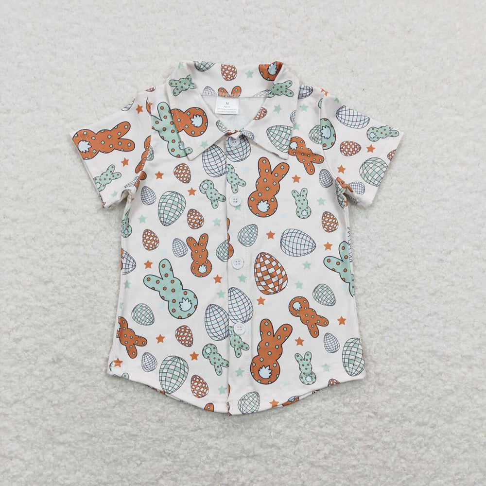 Baby Boys Easter Rabbit Buttons Tee Shirts Tops