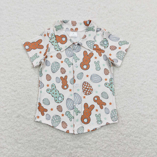 Baby Boys Easter Rabbit Buttons Tee Shirts Tops