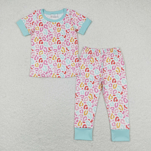 Baby Girls Pink Leopard Shirt Top Pants Pajamas Clothes Sets