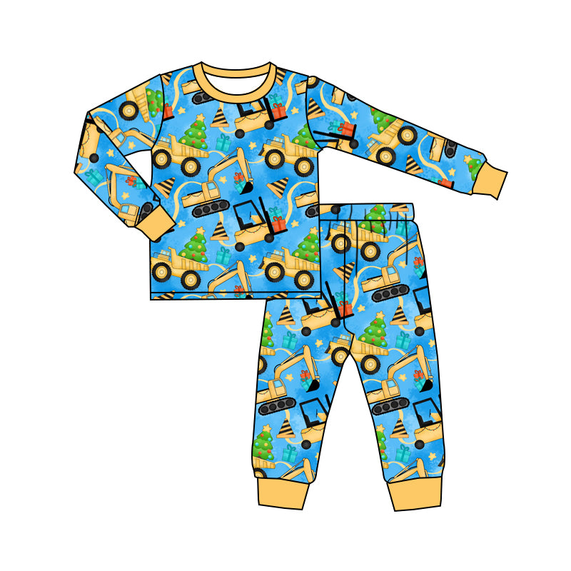 Baby Boys Christmas Construction Pajamas Clothing Sets preorder(moq 5)