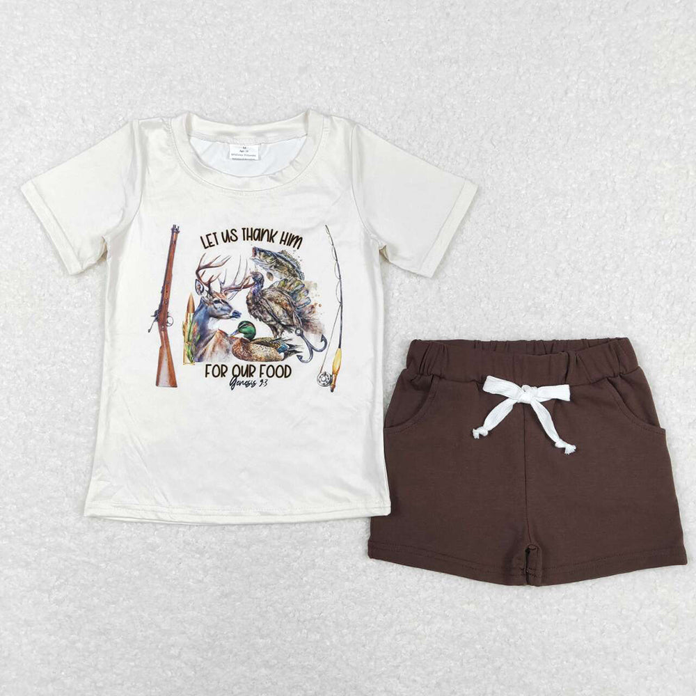 Baby Boys Fishing Duck Tee Shirts Shorts Summer Clothes Sets