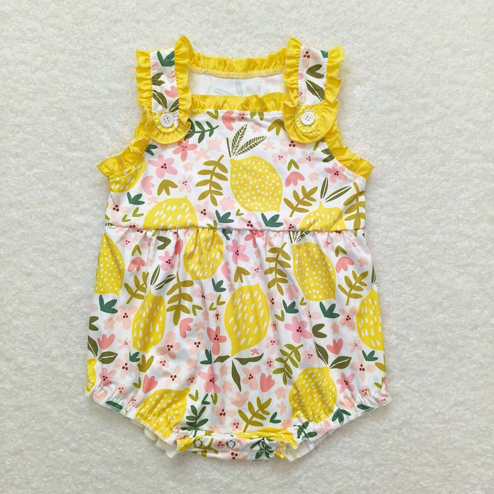 Baby Girls Lemon Flowers Sumer Sibling Sister Clothes Sets