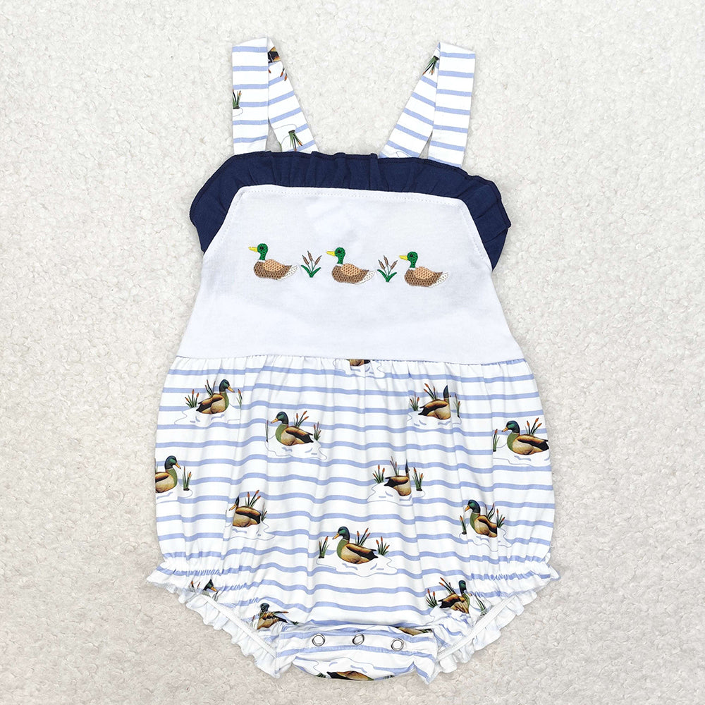 Baby Girls Ducks Straps Tunic Sibling Rompers Clothes Sets