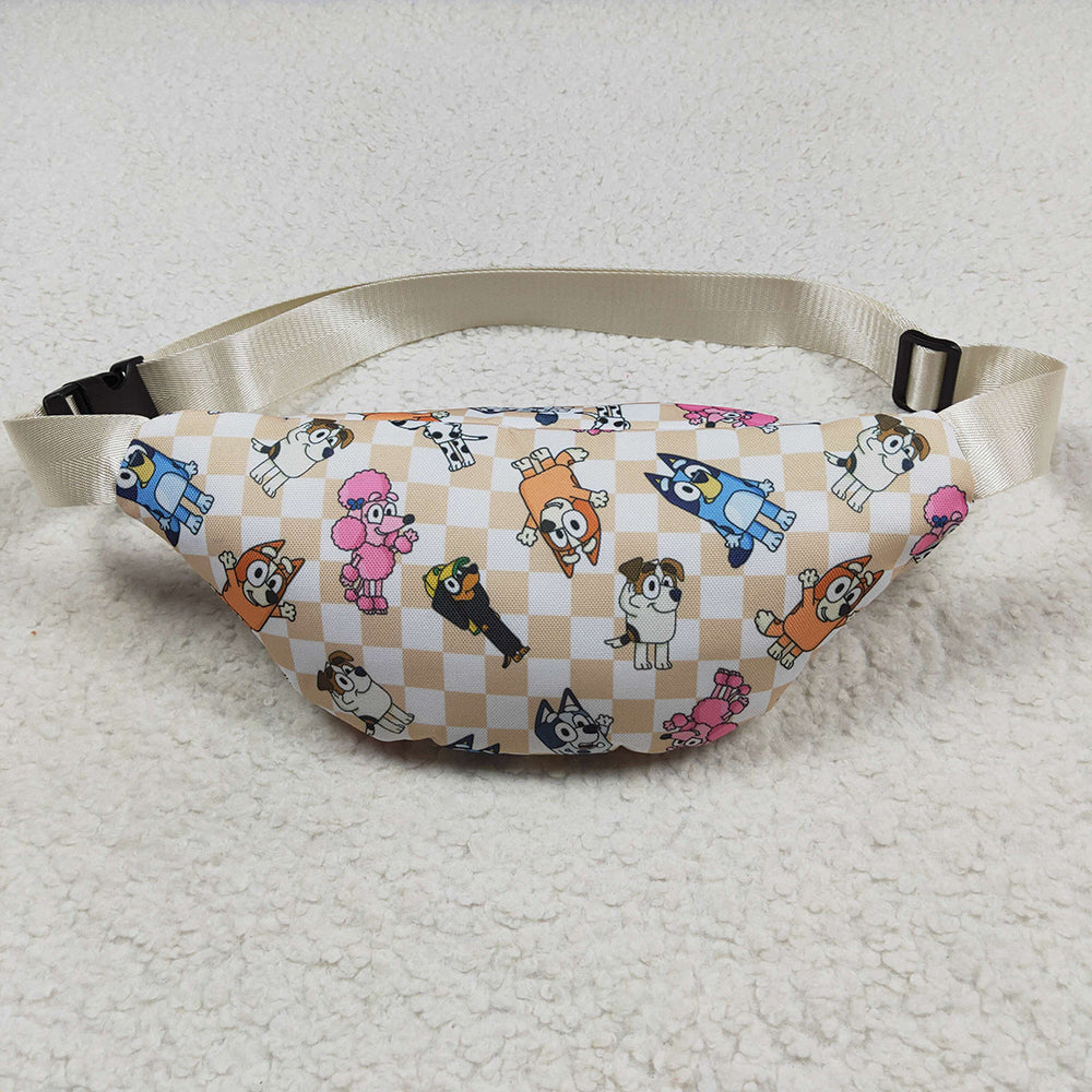 Baby Girls Dogs Checkered Small Fanny Bags