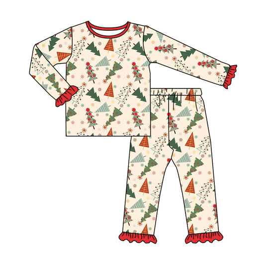 Baby Girls Christmas Tree Pajamas Clothing Sets preorder(moq 5)